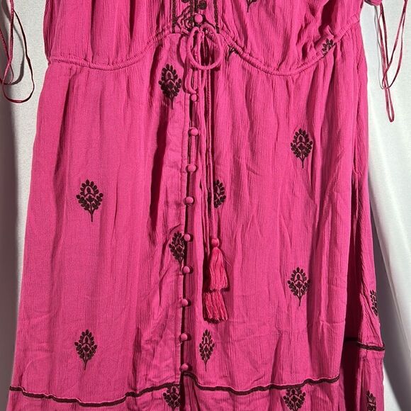 FREE PEOPLE RILEY SMOCKED MAXI DRESS IN FUCHSIA NEW - Picture 11 of 11